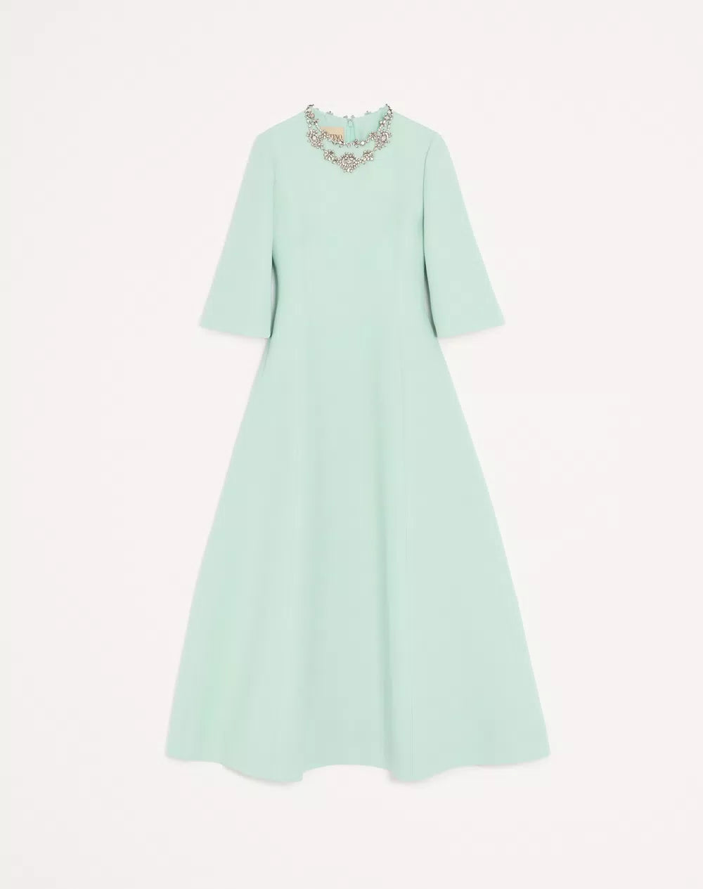 Crepe Couture Embroidered Midi Dress