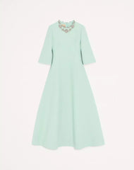 Crepe Couture Embroidered Midi Dress