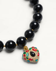 Valentino Coeur Royal Necklace In Metal, Resin, Enamel And SwarovskiÂ® Crystals
