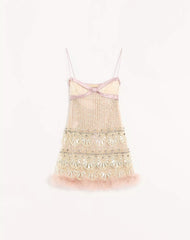 Tulle Illusione Embroidered Short Dress