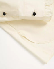 Cotton Poplin Shirt With Plastron And Ruffles
