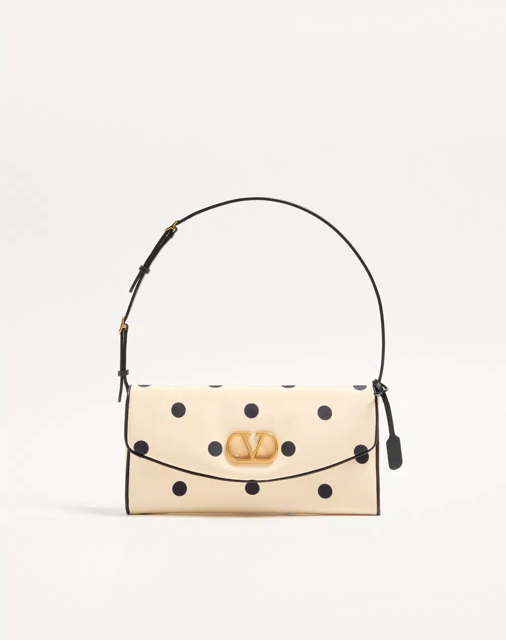 Valentino Garavani Devain Small Shoulder Bag In MoirÃ© Plus De Pois Fabric