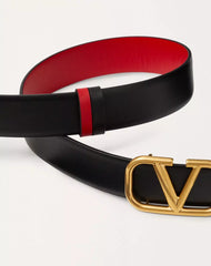Reversible VLogo Signature Belt In Glossy Calfskin 30 Mm