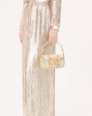 Valentino Garavani LocÃ² Small Embroidered Shoulder Bag With Jewel Logo