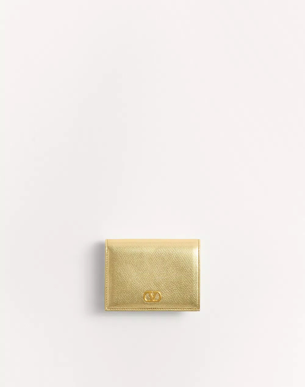 VLogo Signature Laminated Grainy Calfskin Wallet