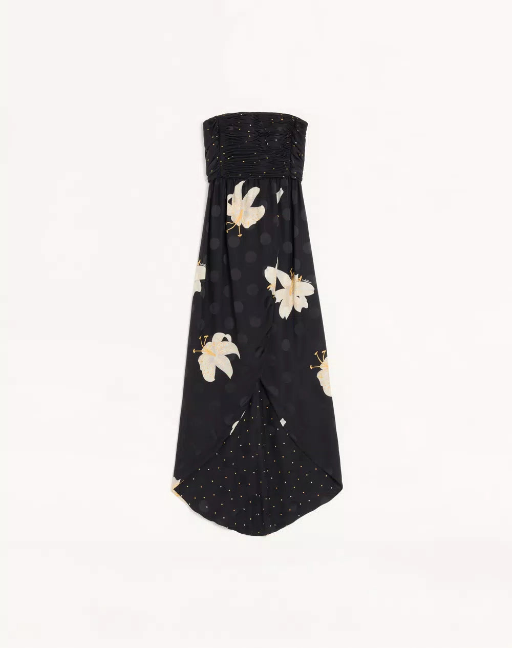Long Dress In Crepe De Chine Jacquard Apres L'Hiver Lilium