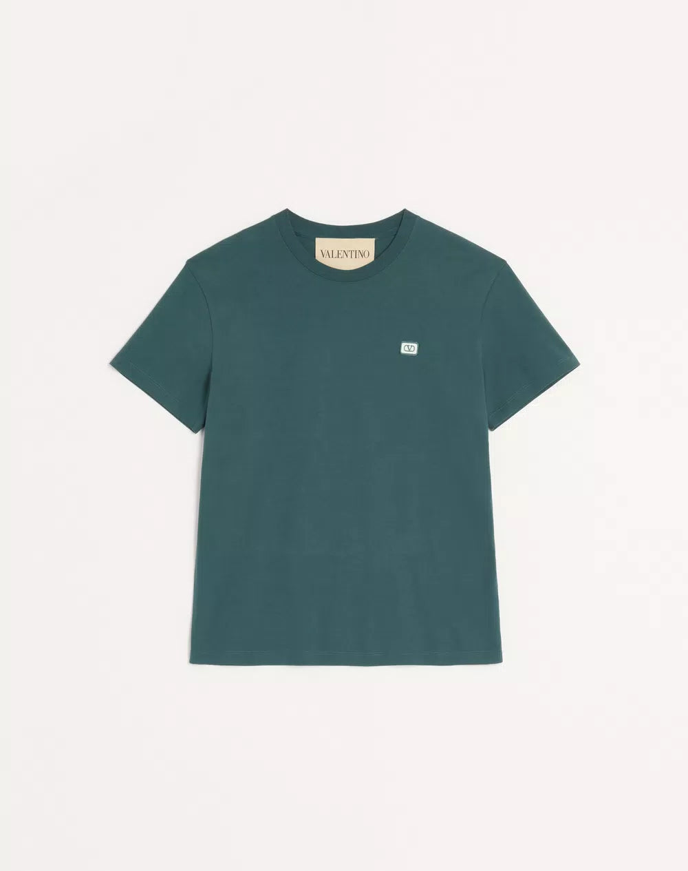 Cotton T-Shirt With VLogo Patch