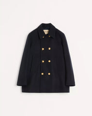 Valentino Double-Breasted Wool Felt Coat