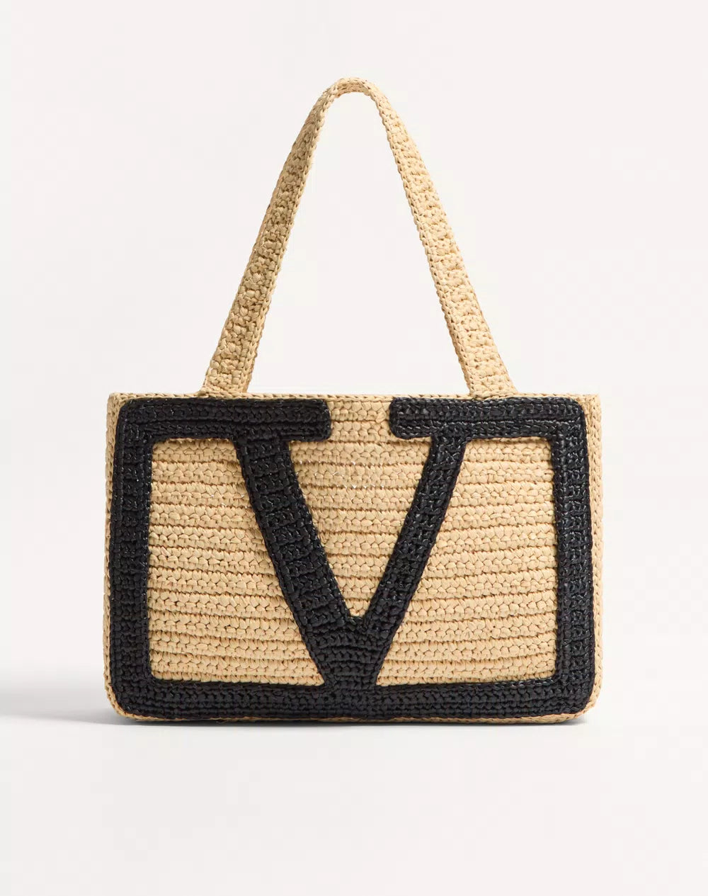 Valentino Garavani Viva Superstar Medium Shopping Bag In Raffia