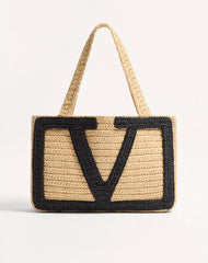Valentino Garavani Viva Superstar Medium Shopping Bag In Raffia