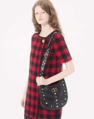 Short Dress In Damier Tweed