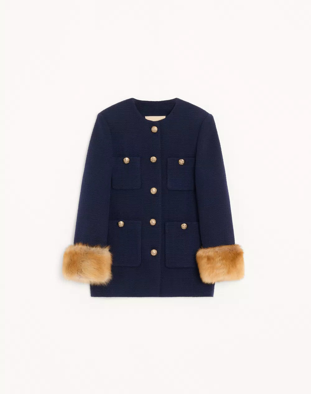 Caban In Plain Wool Tweed