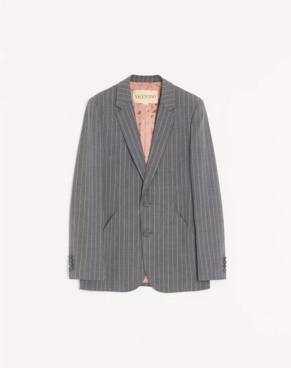 Valentino Single-Breasted Jacket In Pinstripe Wool