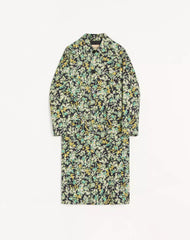Valentino Single-Breasted Coat In Cotton Drill With Papier Floral Print