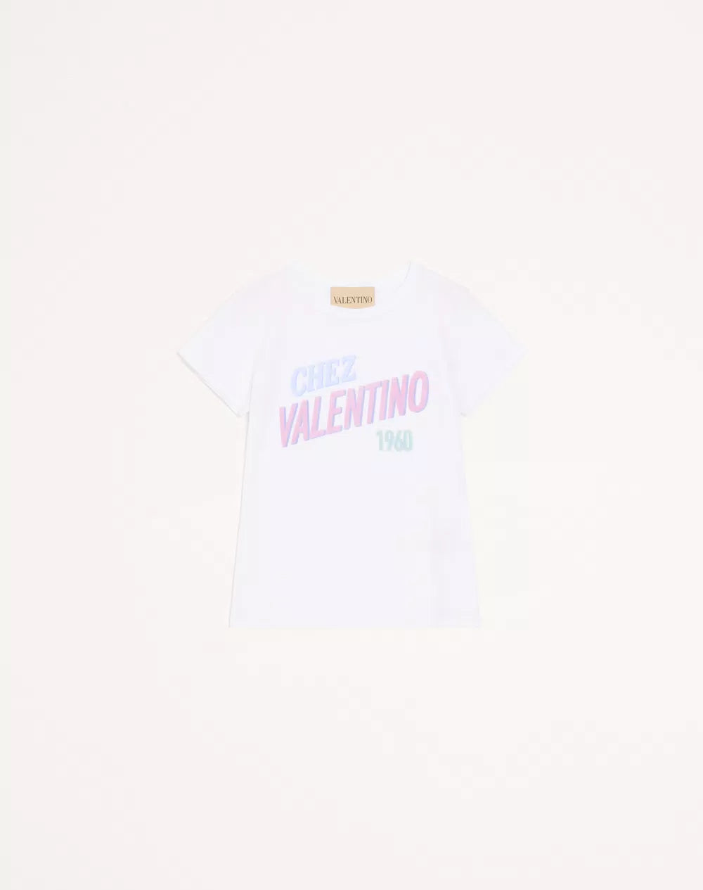 Cotton Jersey T-Shirt With Chez Valentino 1960 Print