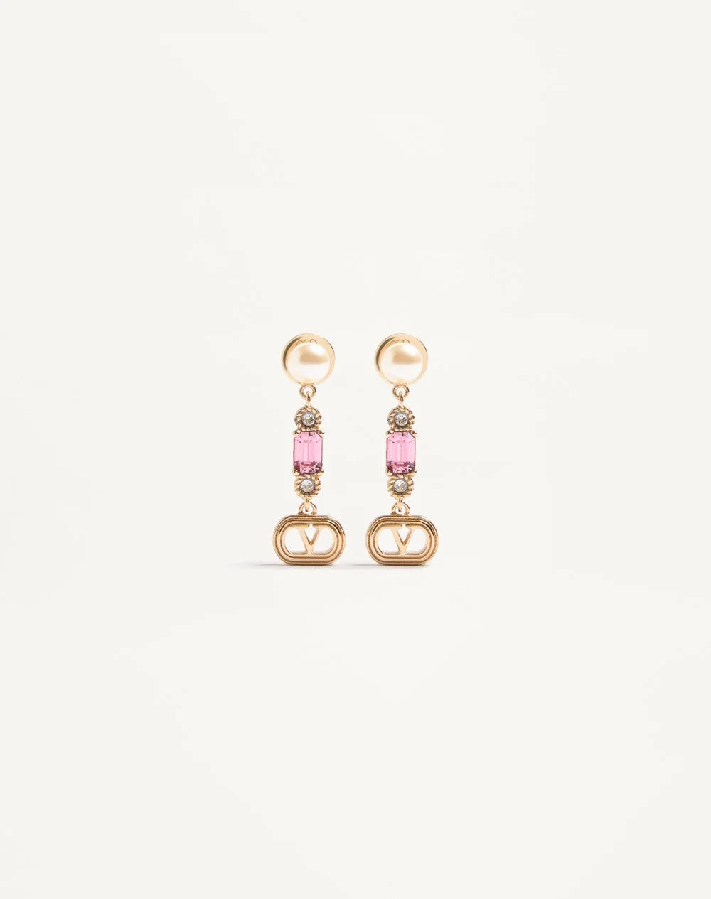 Ovalette Earrings In Metal, Pearl And SwarovskiÂ® Crystals