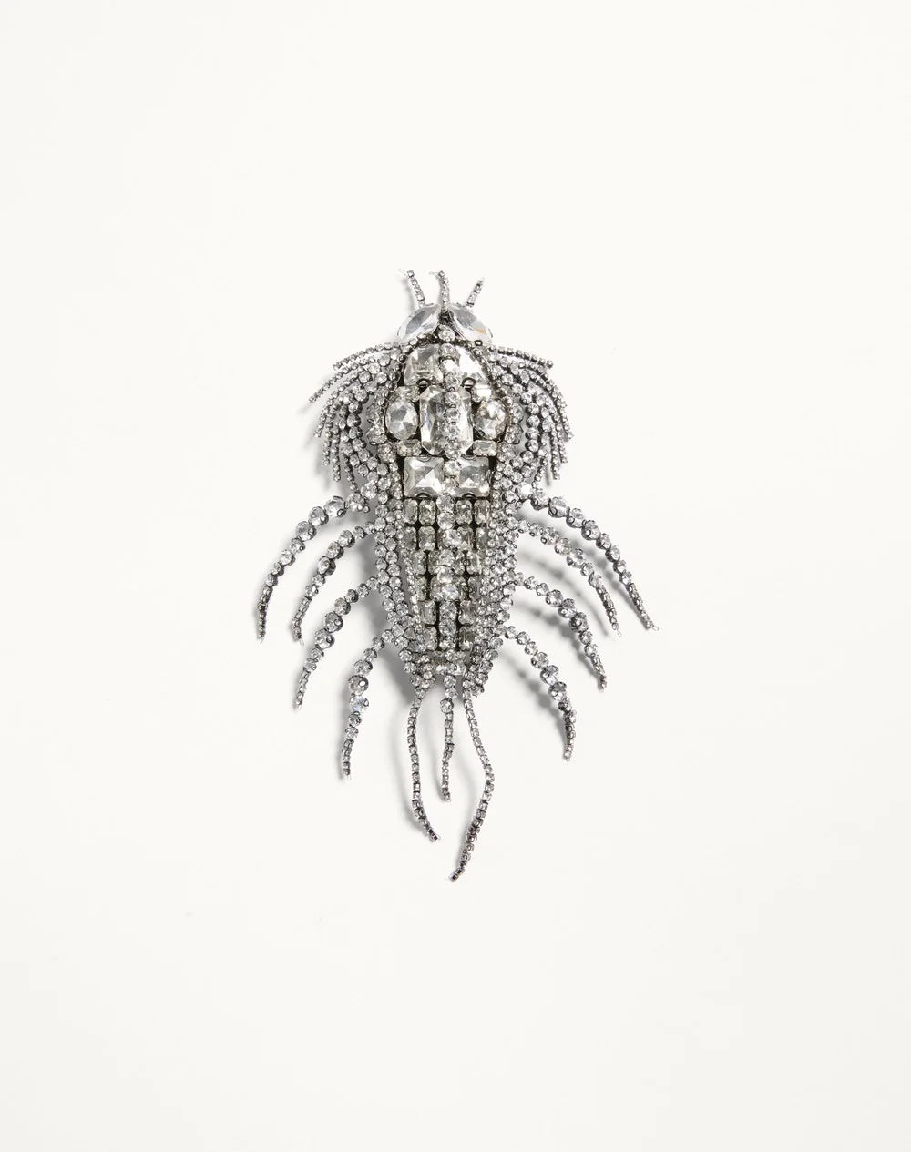 Valentino Les Glaces Brooch In Metal, Fabric And Crystals
