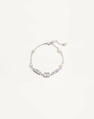 Ovalette Bracelet In Metal, Pearls And SwarovskiÂ® Crystals