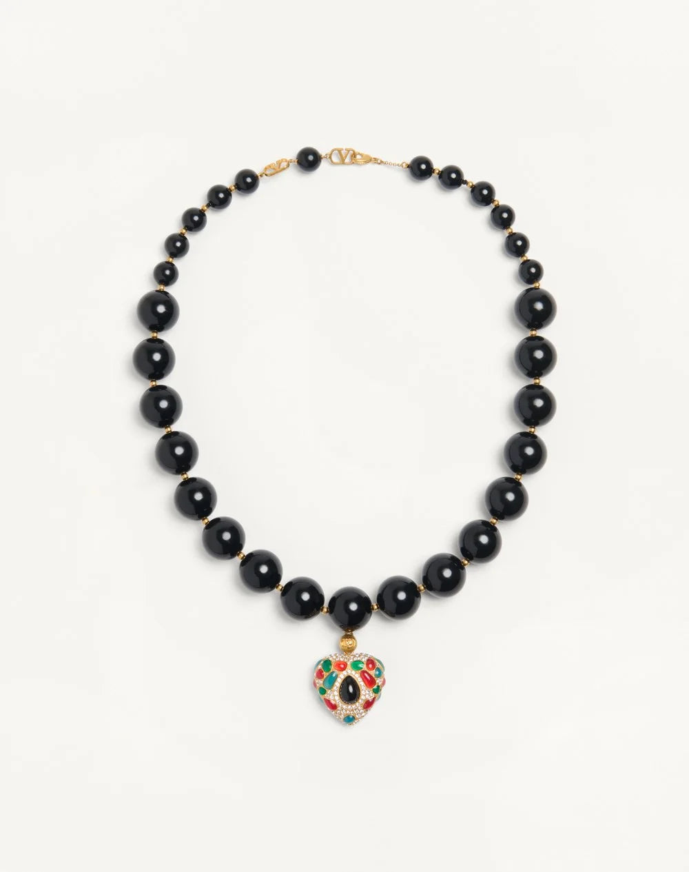 Valentino Coeur Royal Necklace In Metal, Resin, Enamel And SwarovskiÂ® Crystals