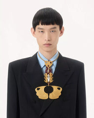 Valentino Double-Breasted Wool Jacket With Pressed Crease