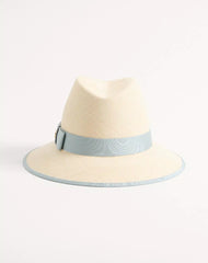 VLogo Signature Straw Hat With MoirÃ© Ribbon