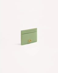 VLogo Signature Grainy Calfskin Card Holder