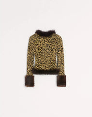Jacquard Animal Print Lurex Knit Jacket