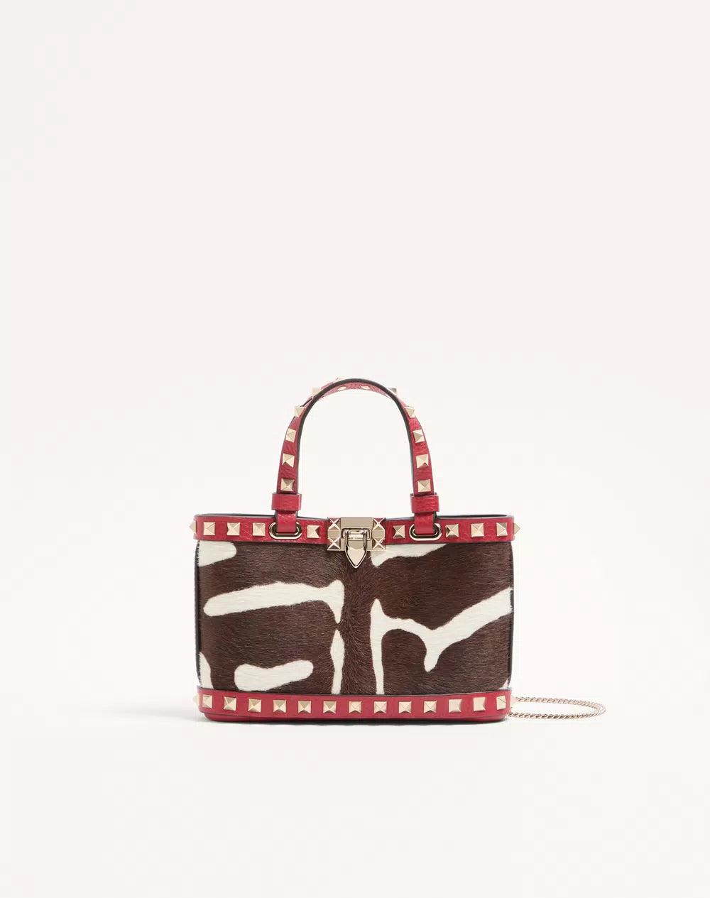Rockstud Mini Shopping Bag In Pony-Effect Calfskin