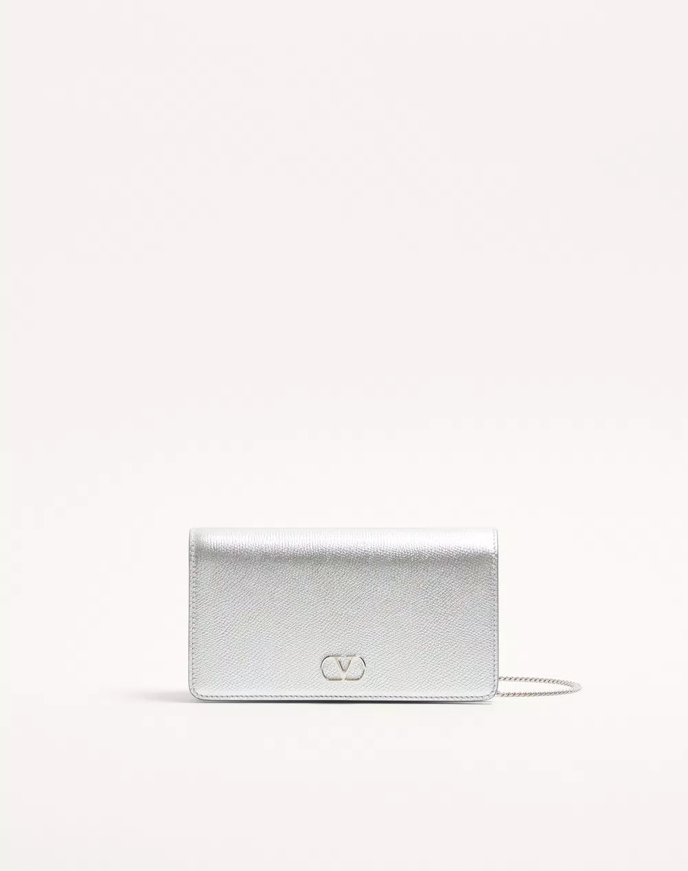 VLogo Signature Mini Shoulder Bag In Laminated Grainy Calfskin