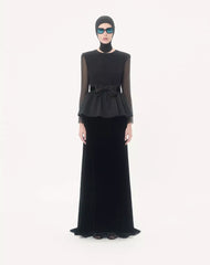 Long Dress In SablÃ© Velvet