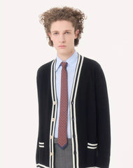 Valentie Jacquard Silk Tie With Geometric Pattern