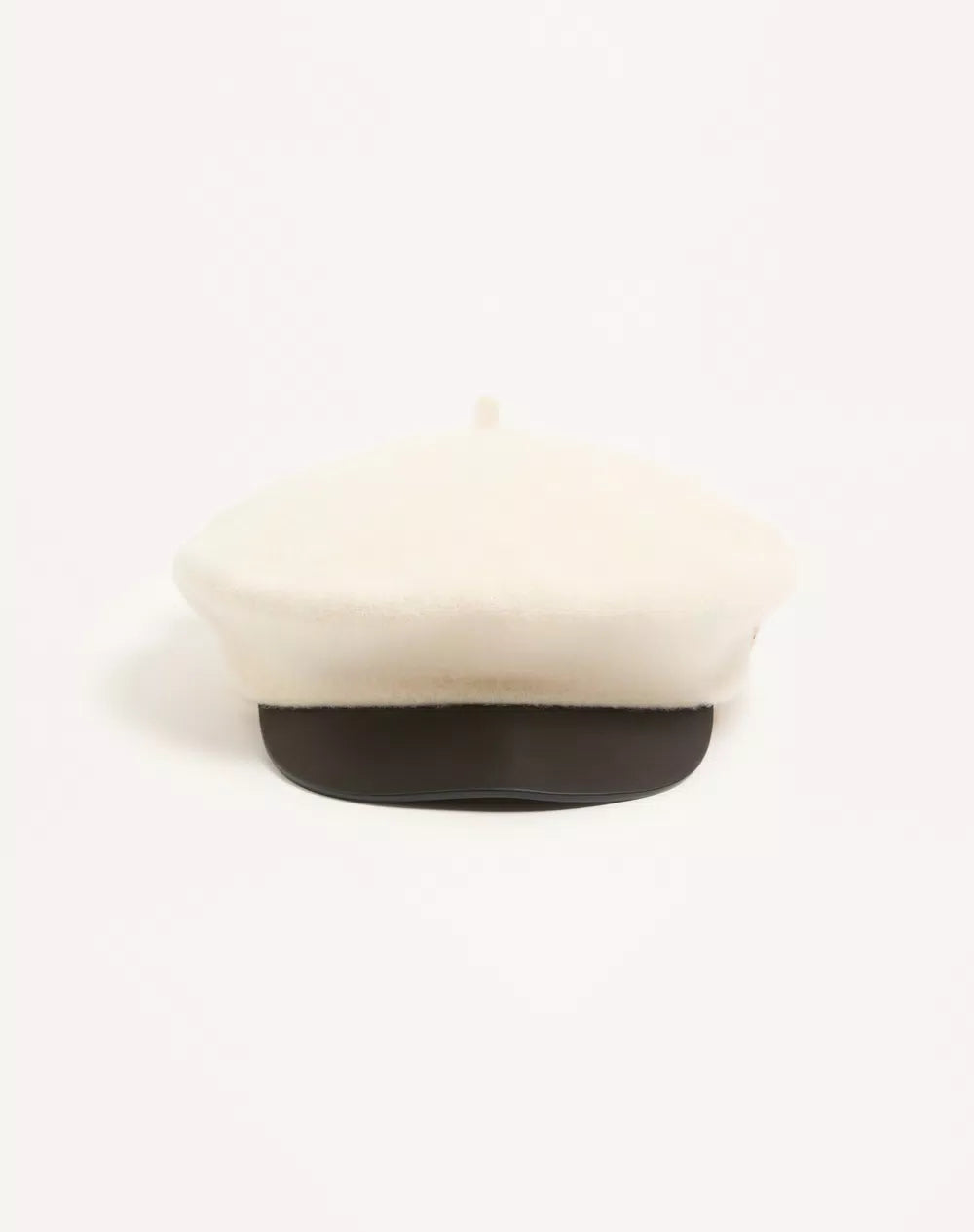 Valentino Garavani VLogo Signature Wool Beanie With Leather Visor