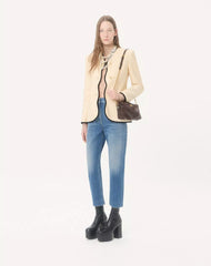 Valentino Garavani Panthea Small Shoulder Bag In Suede And Nappa With Chevron Pattern