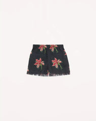 Papier Floral Linen Shorts