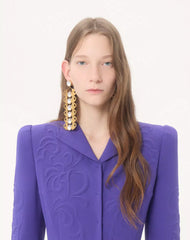 Embroidered Cady Satin Coat