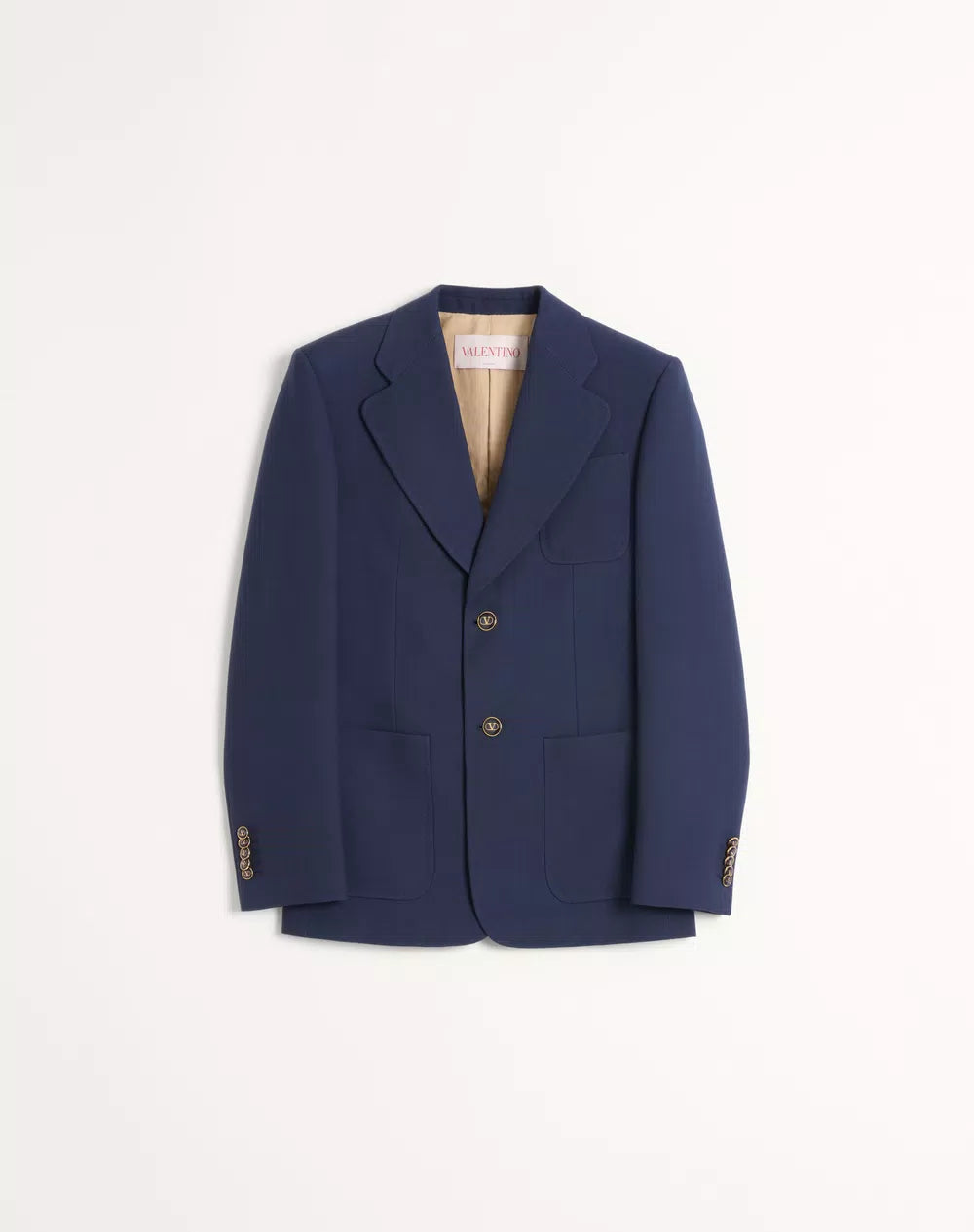 Single-Breasted Wool Gabardine Jacket
