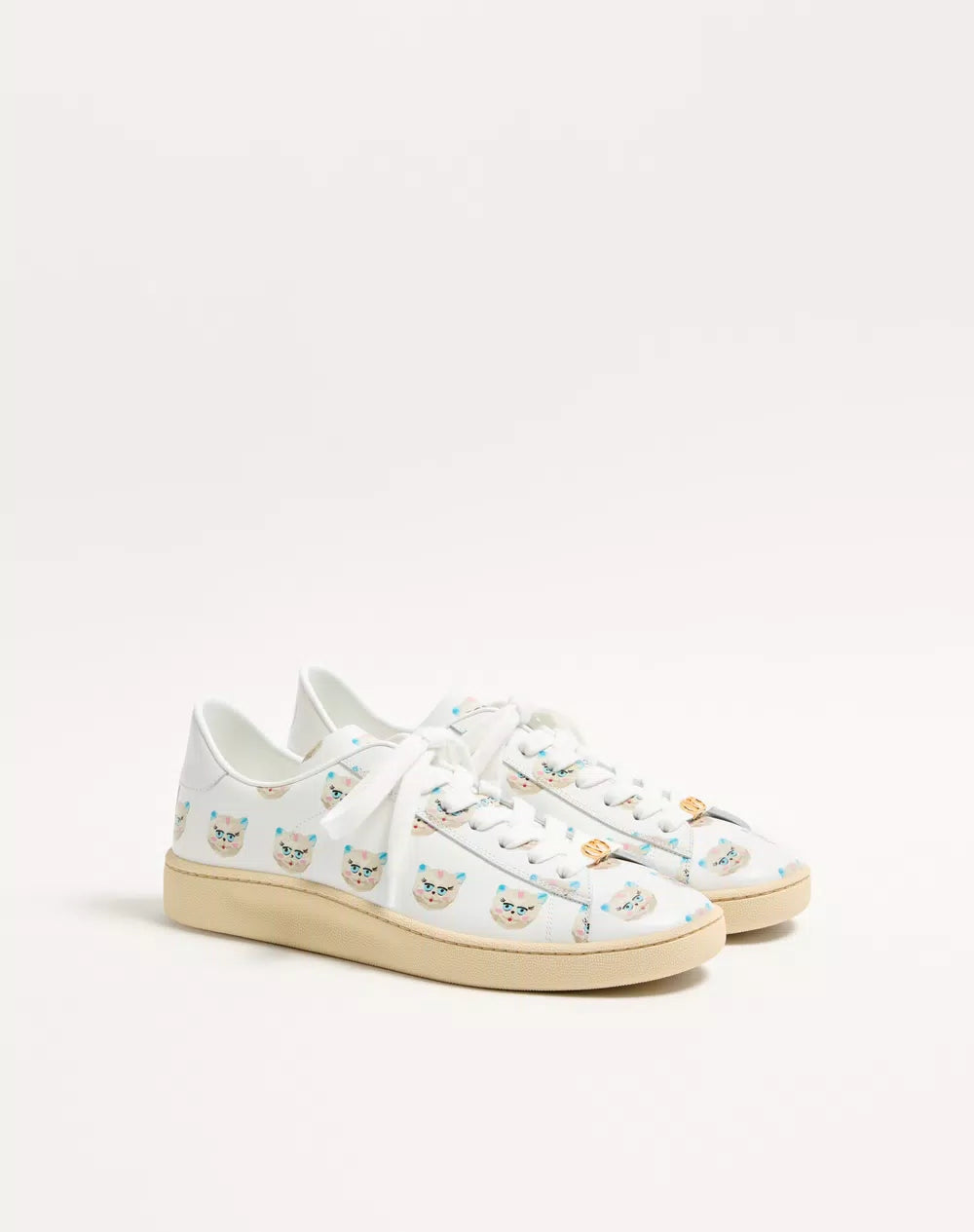 Royco Trainer In Nappa Calfskin With Le Chat De La Maison Pattern