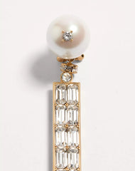 San Fin Metal Earrings With SwarovskiÂ® Crystals And Pearls