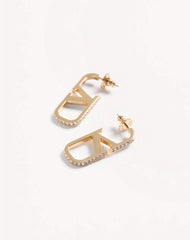 Vlogo Signature Metal And SwarovskiÂ® Crystal Earrings