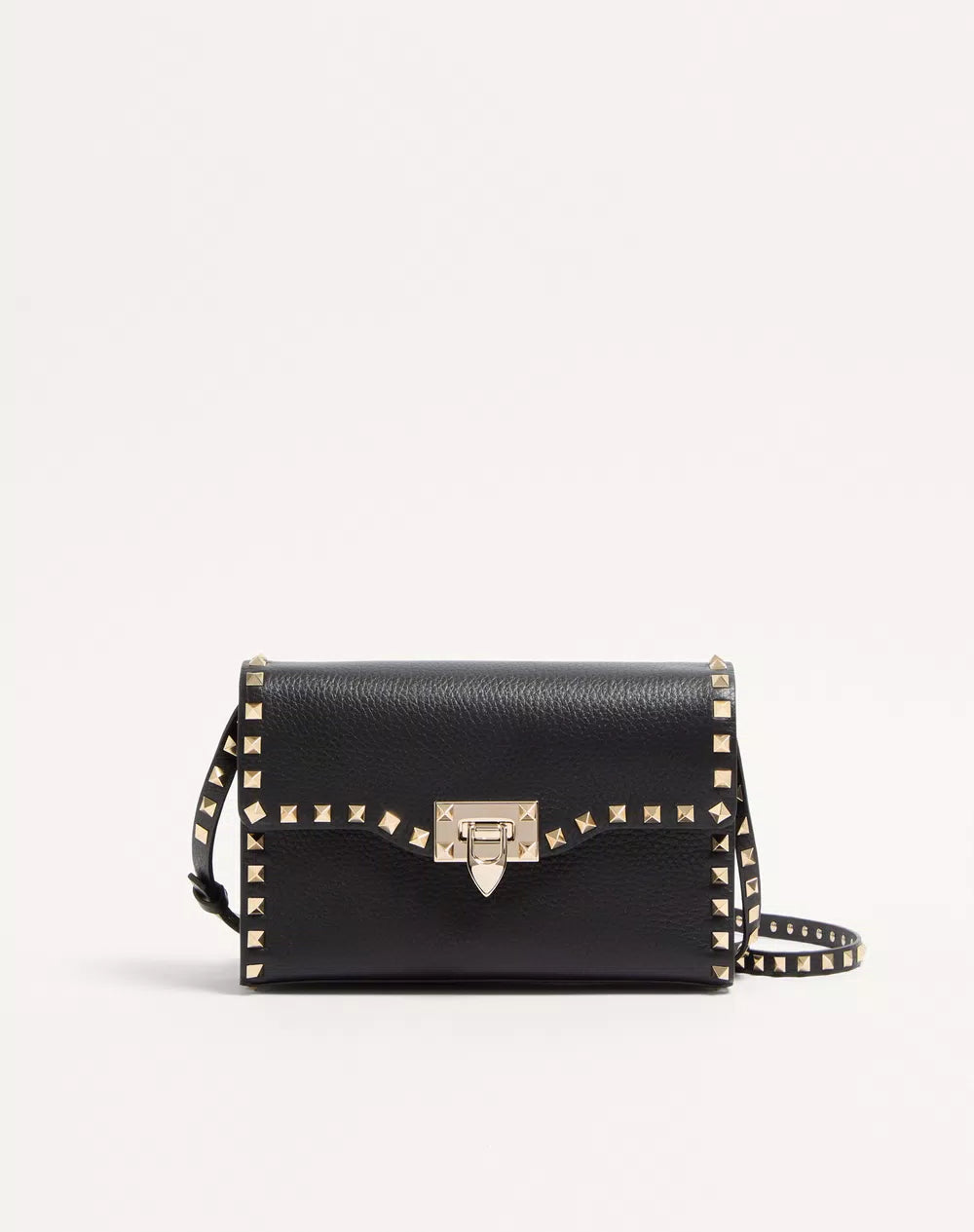 Small Rockstud Grainy Calfskin Crossbody Bag
