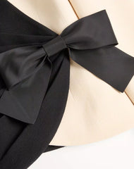 Wool Crepe Jacket With Contrasting Bow