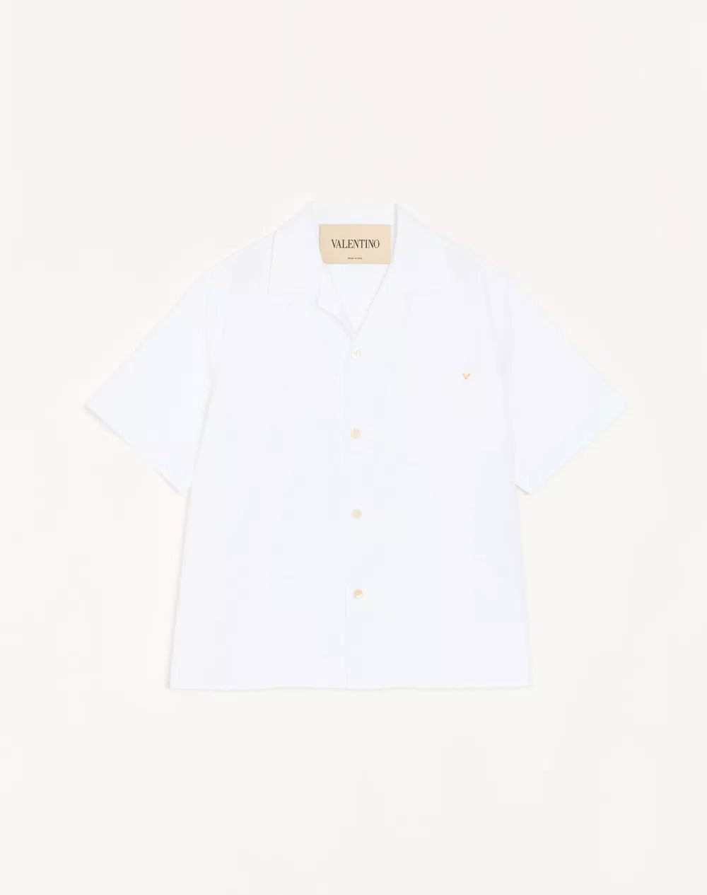 Valentino Bowling Shirt In Cotton Poplin With Vgold