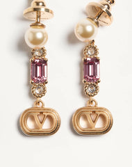 Ovalette Earrings In Metal, Pearl And SwarovskiÂ® Crystals