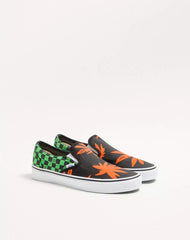 Valentino Garavani And Vans Slip-On Fabric Trainer With VLogo Checkerboard Print And Tropical Leaves Print