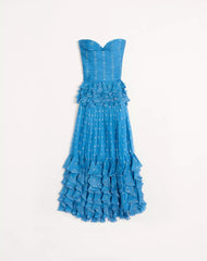 Plusdepois Print Chiffon Long Dress