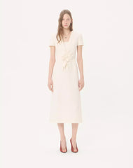 Embroidered Crepe Couture Midi Dress