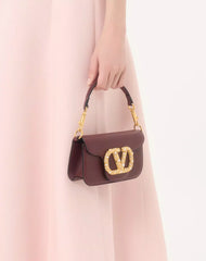 Valentino Garavani LocÃ² Small Shoulder Bag In Calfskin With Jewel Logo