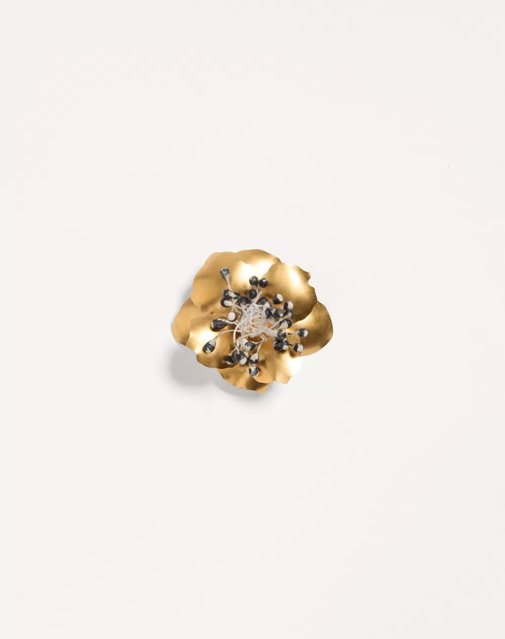 Fleur Lumineuse Brooch In Metal And Fabric