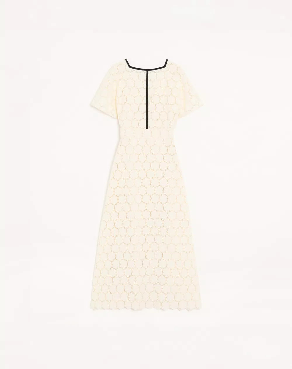 Midi Dress In Fleurs Ã Jours Cotton