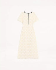 Midi Dress In Fleurs Ã Jours Cotton